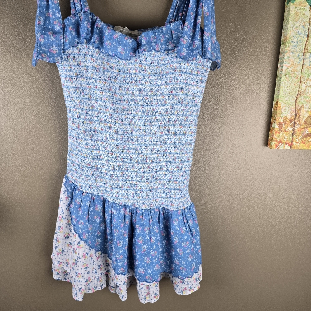Loveshackfancy Aya Mini Dress Blue Large - Picture 9 of 16